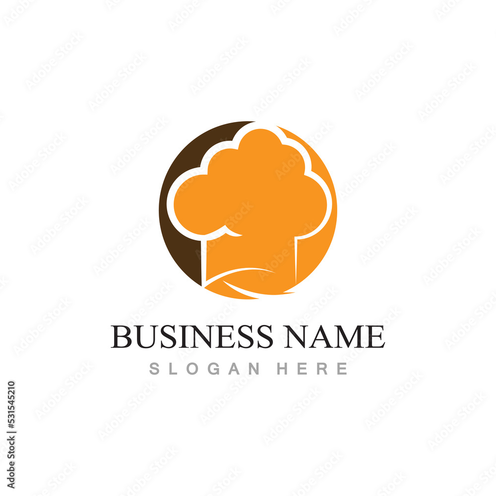 chef hat logo design with vector illustration template chef hat logo design with vector illustration template