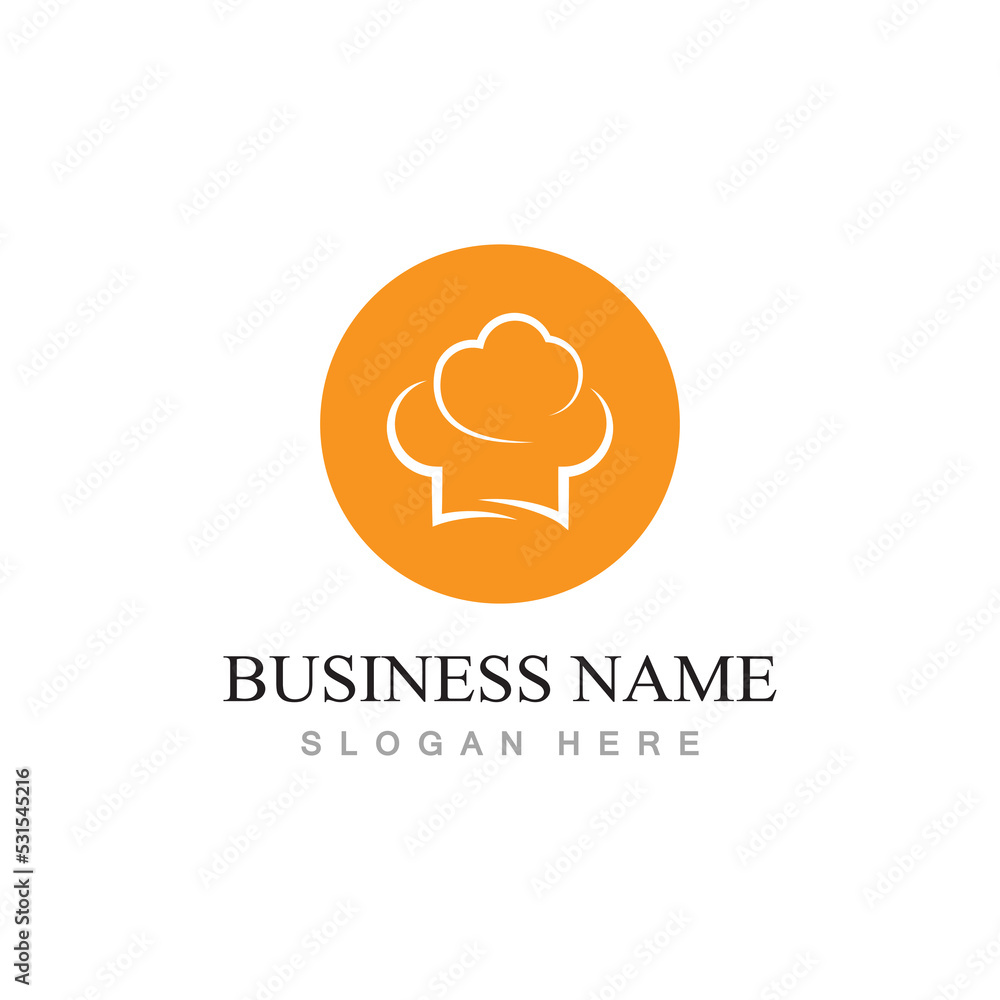 chef hat logo design with vector illustration template chef hat logo design with vector illustration template