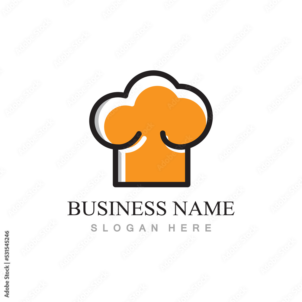 chef hat logo design with vector illustration template chef hat logo design with vector illustration template