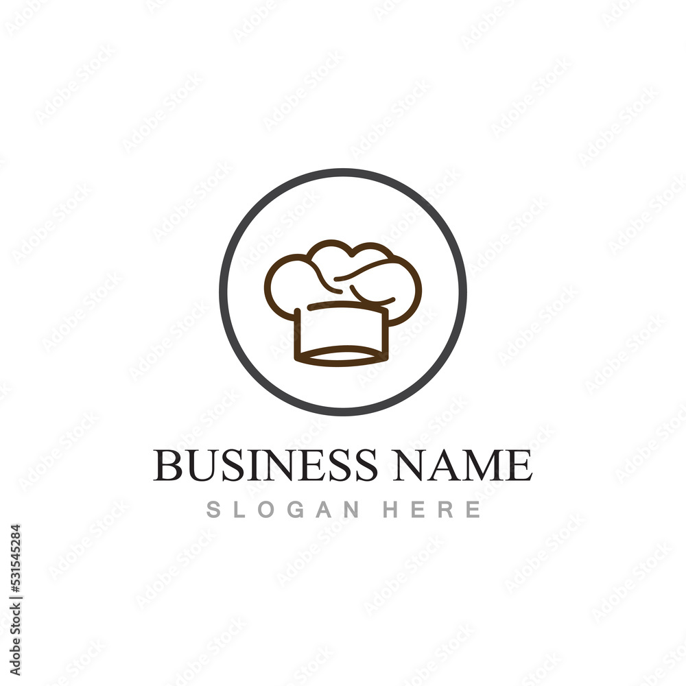 chef hat logo design with vector illustration template chef hat logo design with vector illustration template