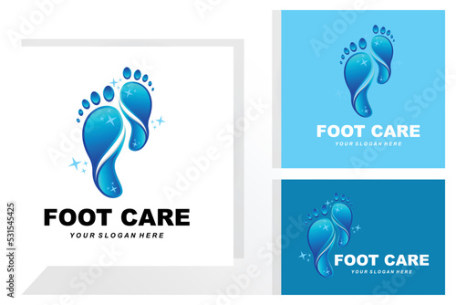Foot Care Logo Design Health Illustration Woman Pedicure Salon Vector