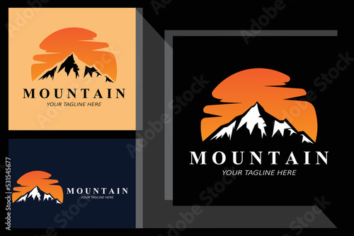 Mountain Logo Design, Vector Place For Nature Lovers Hiker