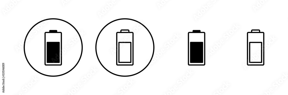 Battery icon vector. battery Charging sign. battery charge level Battery icon vector. battery Charging sign. battery charge level