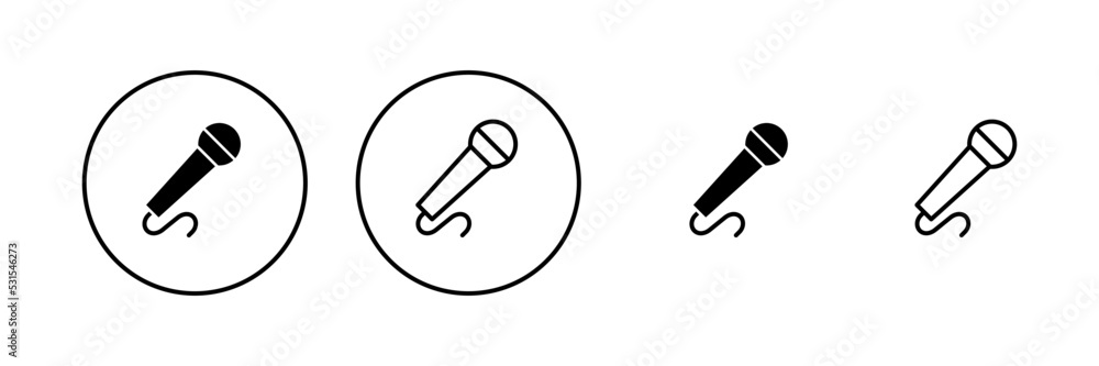 Microphone icon vector. karaoke sign and symbol Microphone icon vector. karaoke sign and symbol