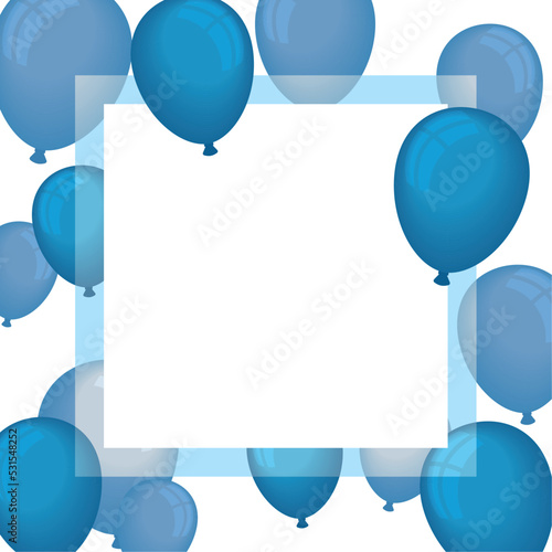 blue balloons helium frame