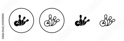 Fotomurale Bowling icon vector. bowling ball and pin sign and symbol.
