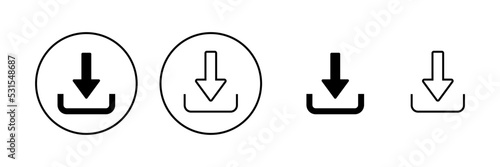 Download icon vector. Download sign and symbol