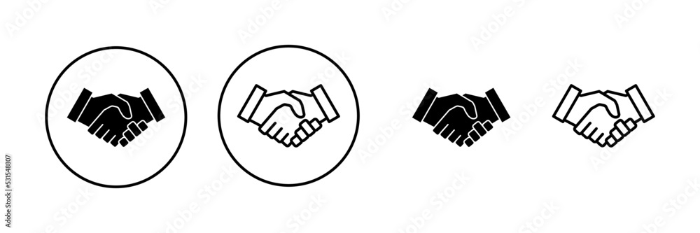 Handshake icon vector. business handshake sign and symbol. contact agreement Handshake icon vector. business handshake sign and symbol. contact agreement