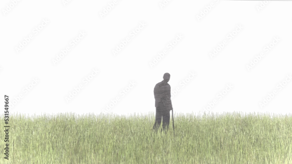 person in a field