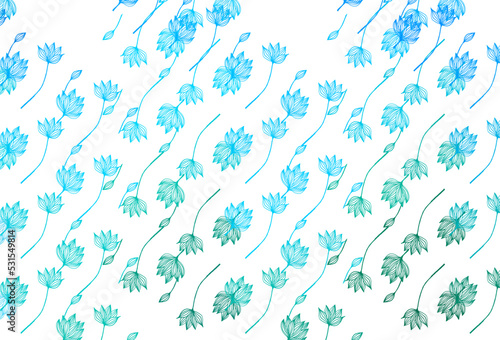 Light Blue  Green vector doodle pattern.