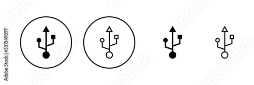 Usb icon vector. Flash disk sign and symbol. flash drive sign.