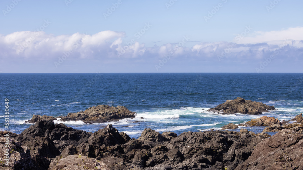 Rugged Rocks on a rocky shore on the West Coast of Pacific Ocean. Rugged Rocks on a rocky shore on the West Coast of Pacific Ocean.