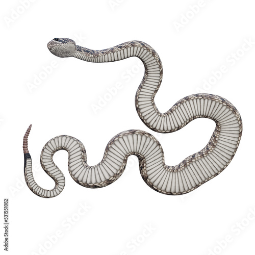 Eastern diamondback rattlesnake 3D illustration