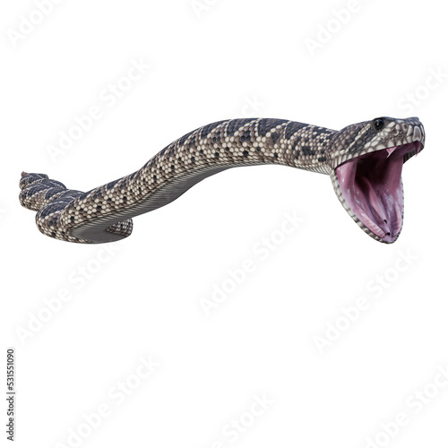 Eastern diamondback rattlesnake 3D illustration