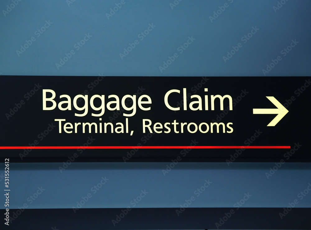 Baggage Claim Terminal And Restrooms Sign United States Airport