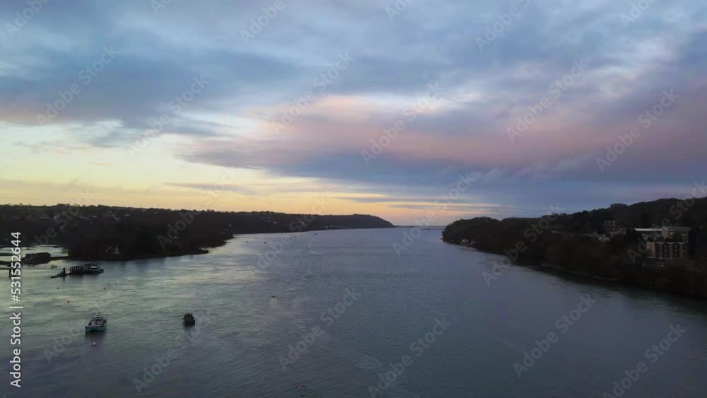 Menai Straits evening sunset, Anglesey, Wales Menai Straits evening sunset, Anglesey, Wales