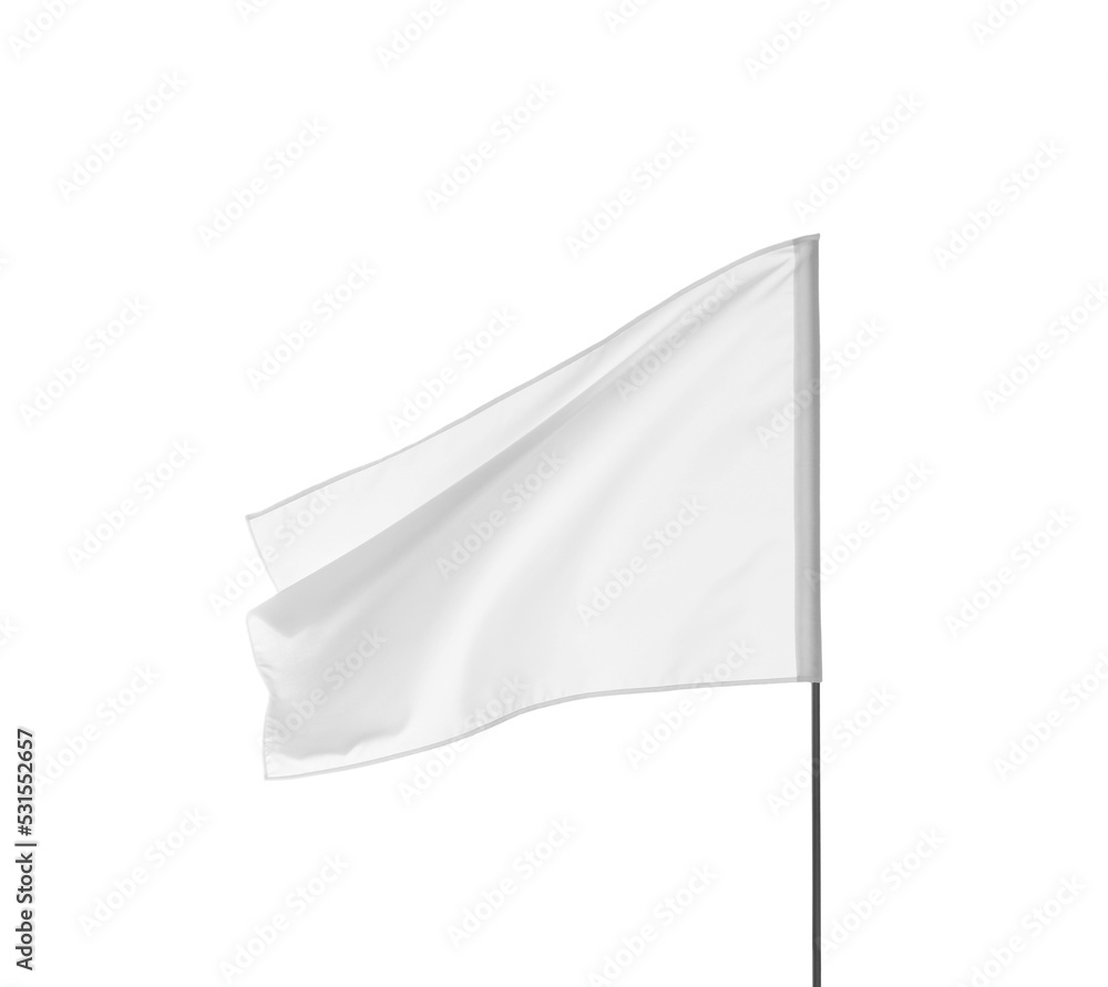 Fototapeta premium Blank flag isolated on white. Mockup for design