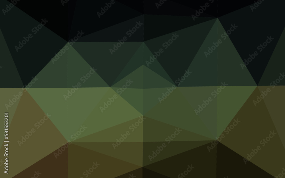 Obraz premium Dark Green vector shining triangular template.