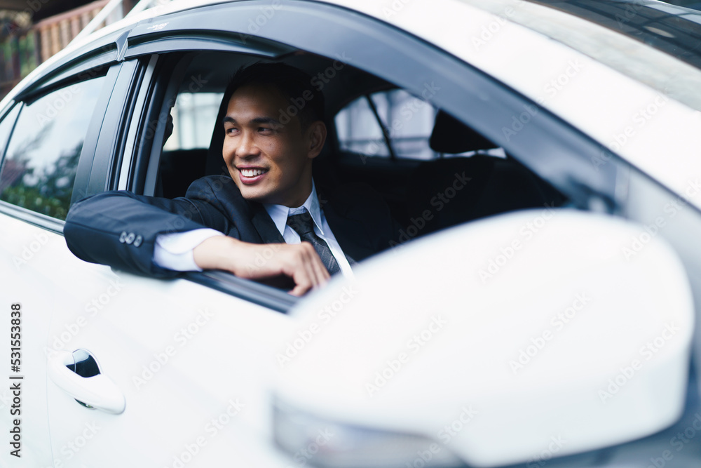 Car dealer man. Auto dealership and rental concept. Car dealer man. Auto dealership and rental concept.