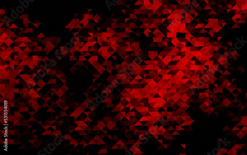Dark Red vector template with crystals, triangles.
