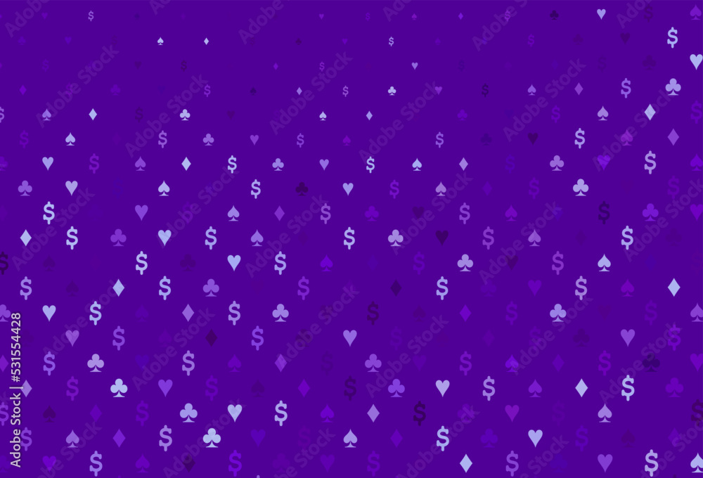 Light purple vector cover with symbols of gamble.
