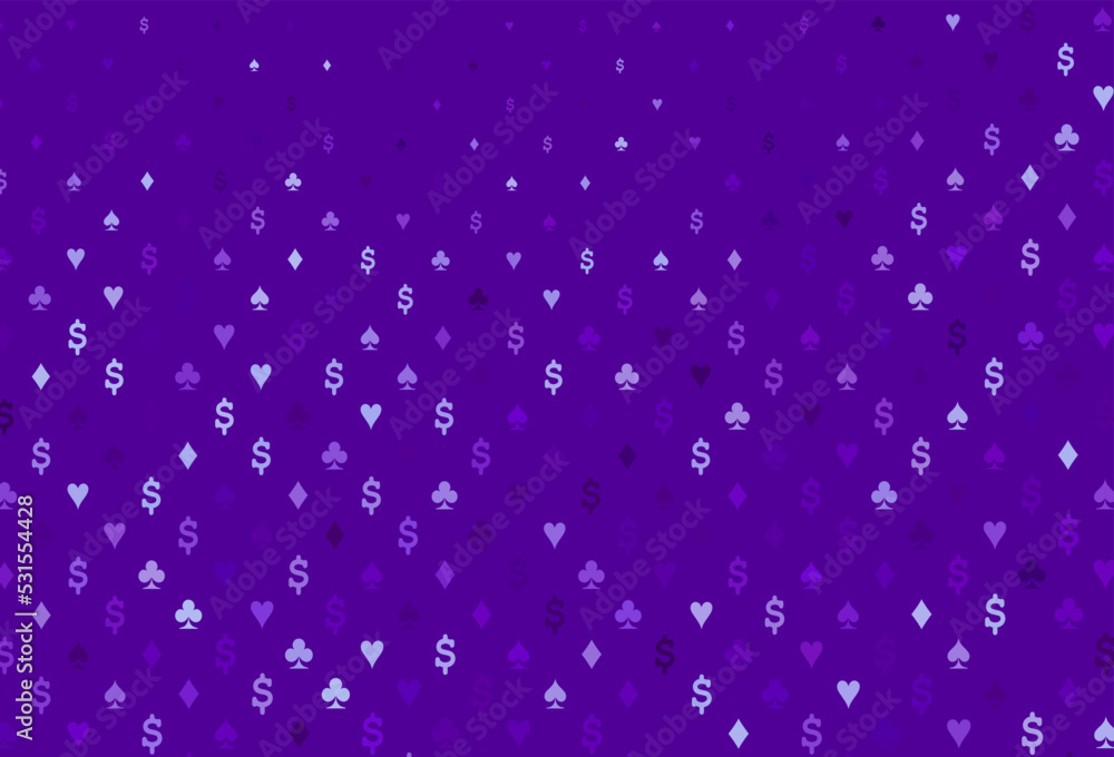 Light purple vector cover with symbols of gamble. Light purple vector cover with symbols of gamble.