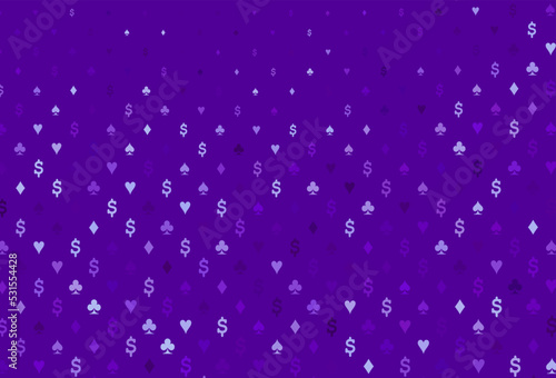 Light purple vector cover with symbols of gamble.