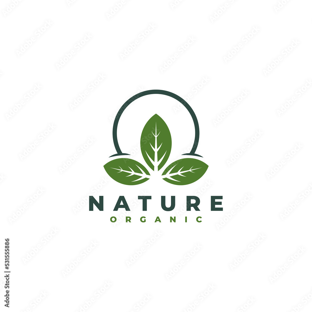 Green leaf ecology nature element vector icon, green leaf nature logo vector design template element Green leaf ecology nature element vector icon, green leaf nature logo vector design template element
