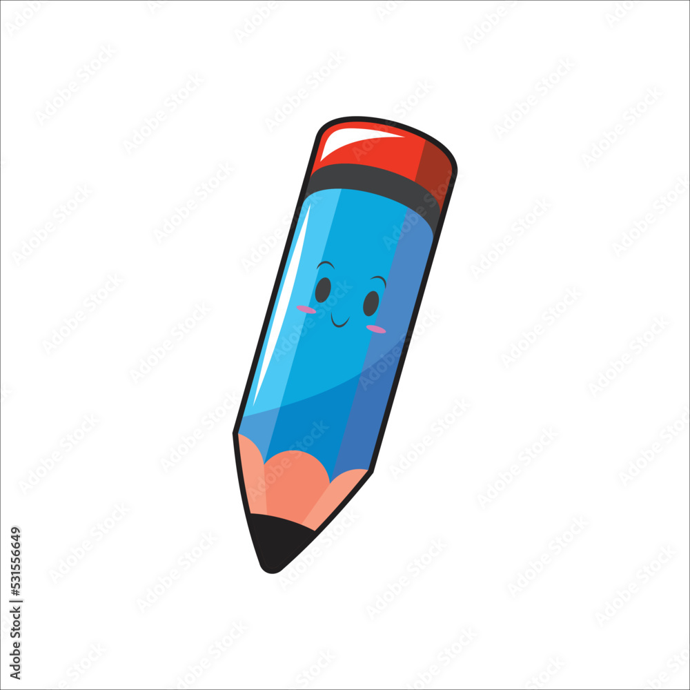 Cute pencil cartoon vector illustration Stock Vector | Adobe Stock