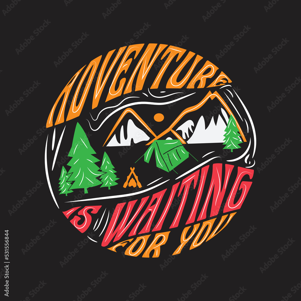 Camping t shirt Design template Camping t shirt Design template