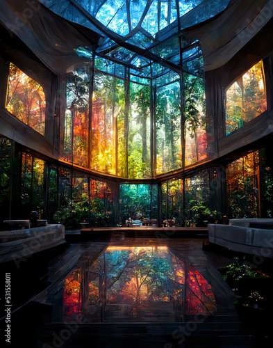 Glass House design concept forest