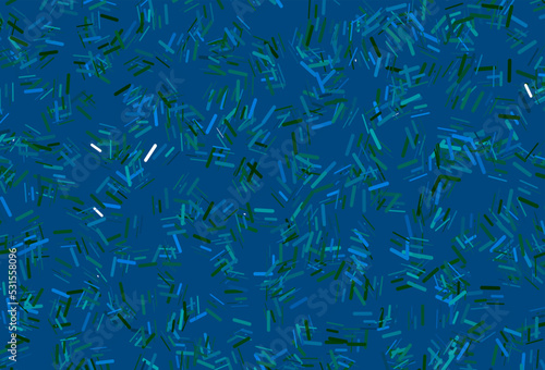 Dark blue  green vector texture with colorful lines.