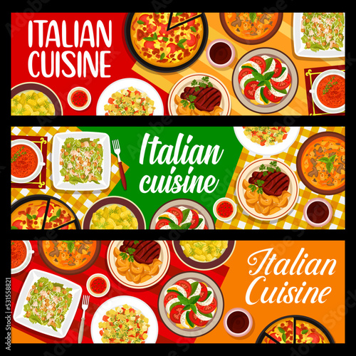 Fototapet Italian cuisine food horizontal banners
