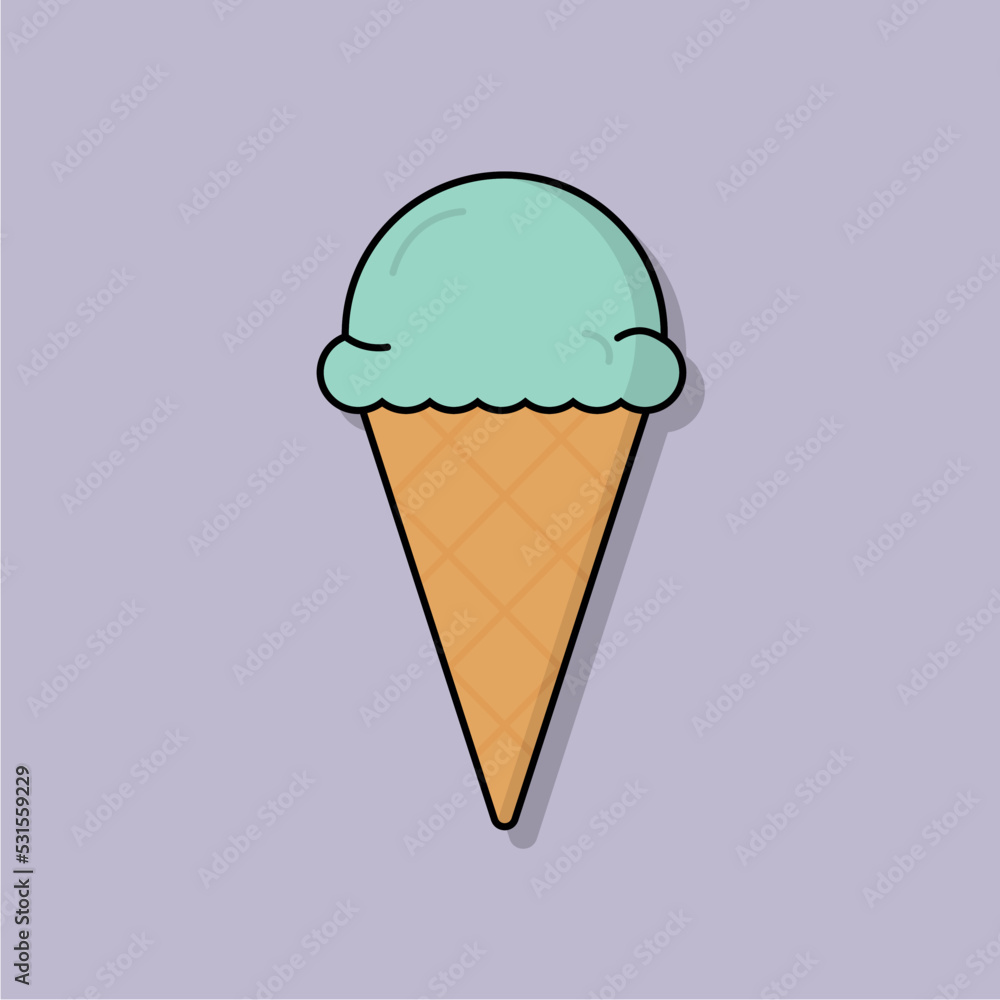 Flat Ice Cream Illustration Design Flat Ice Cream Illustration Design