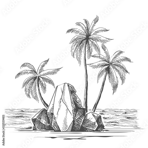 Palms island sketch