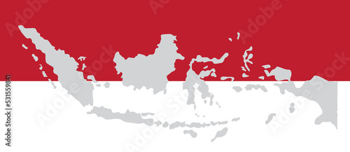 Indonesian Independence Day, Indonesian archipelago with red and white background and diversity