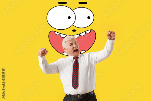 Happy mature businessman an...