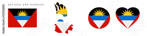 Antigua and Barbuda flag icon set. Antiguan Barbudan pennant in official colors and proportions. Rectangular, map-shaped, circle and heart-shaped. Flat vector illustration isolated on white. Free Download Antigua and Barbuda flag icon set. Antiguan Barbudan pennant in official colors and proportions. Rectangular, map-shaped, circle and heart-shaped. Flat vector illustration isolated on white. - GFXLoad