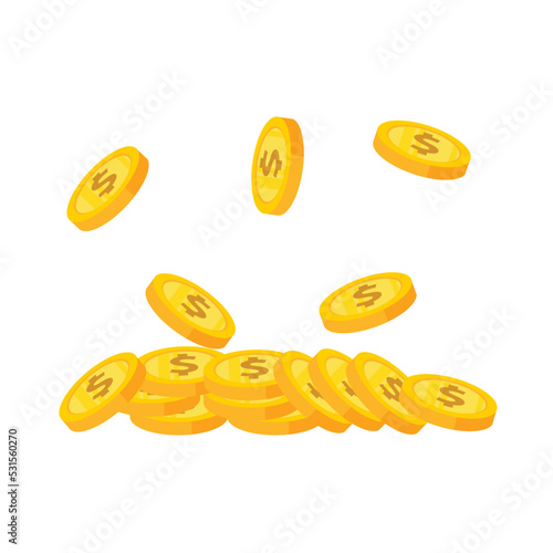 vector illustration of earnings, finance, gold coins, stock, money. vector design that is very suitable for websites, apps, banners, billboards, etc.