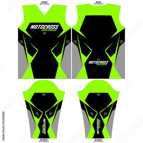 Print-ready sublimation motocross long sleeve jersey design