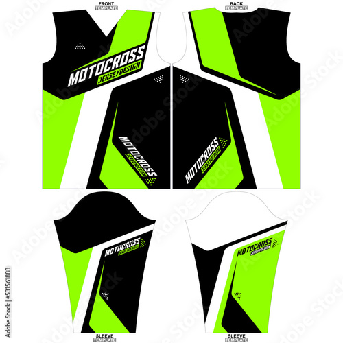 Print-ready sublimation motocross long sleeve jersey design