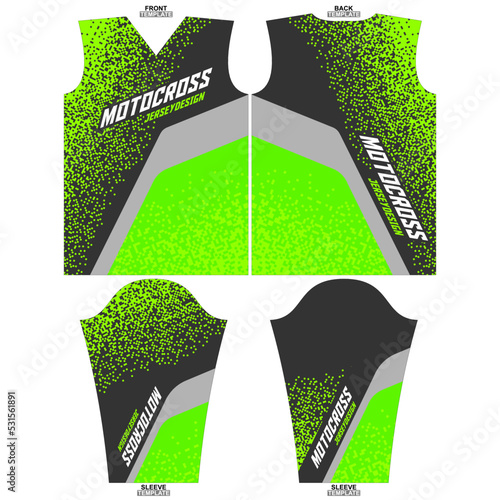 Print-ready sublimation motocross long sleeve jersey design