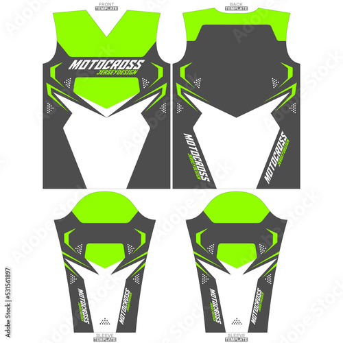 Print-ready sublimation motocross long sleeve jersey design