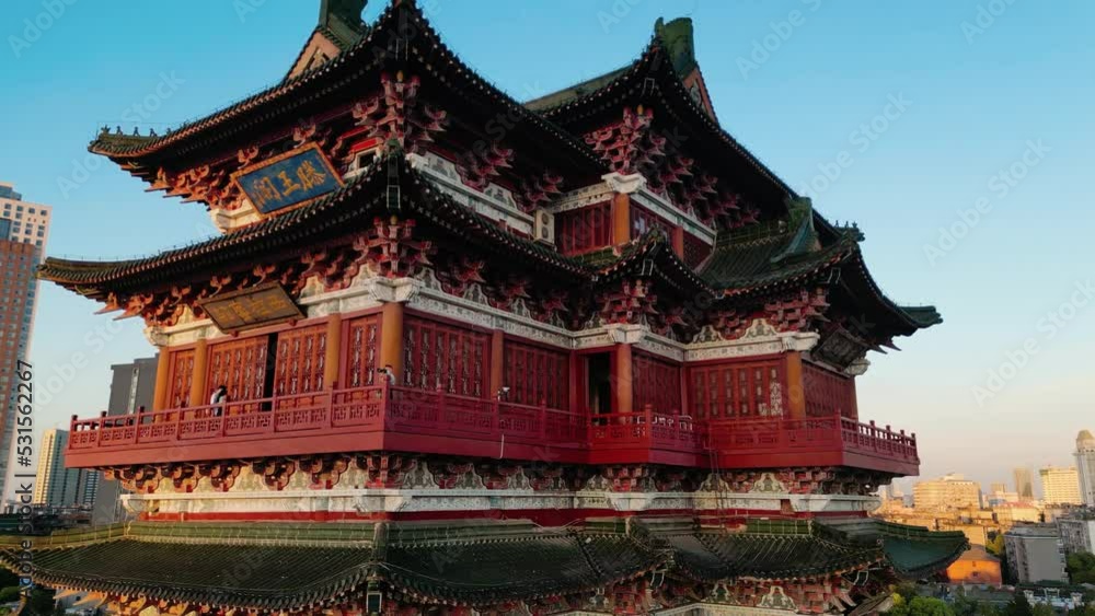Aerial photography of Jiangxi Tengwang Pavilion scenic area Aerial photography of Jiangxi Tengwang Pavilion scenic area