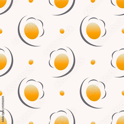 Abstract fried egg drawing pattern. Vector drawing fried egg seamless pattern background. Fried egg surface pattern design. Use for fabric, textile, interior decoration elements, upholstery, wrapping.