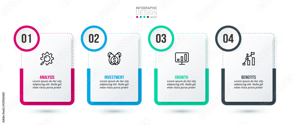 Infographic template business concept with step. Infographic template business concept with step.
