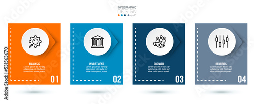 Infographic template business concept with step.