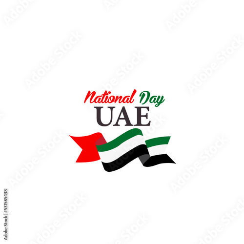 uae independence day with uae flag logo design illustration