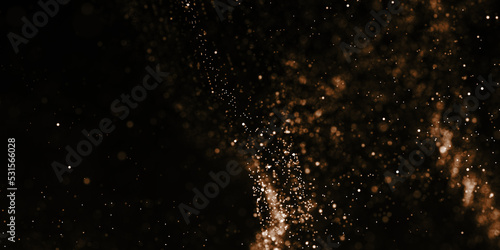 Super glowing light effect gold particles
