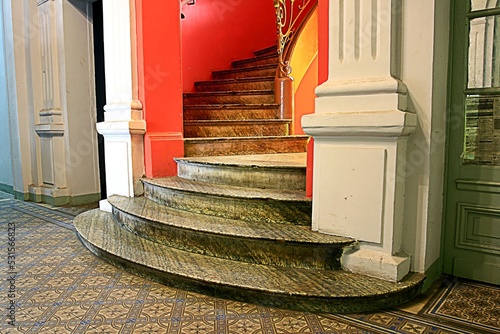 HO CHI MINH CITY, VIETNAM - 5 NOV 2016, Ascent staircase in Fine Arts Museum building in the Ben Thanh District, Ho Chi Minh City, This is the second museum in the Vietnam.